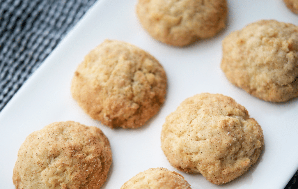 close up of apple snickerdoodles on a plate