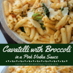 collage photo of cavatelli with broccoli