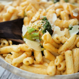 cavatelli with broccoli on a spoon