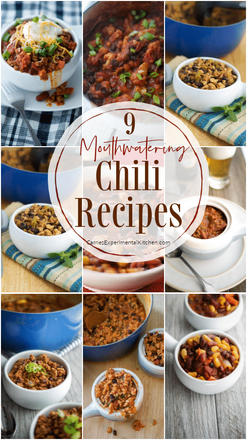 a collage of chili recipes