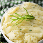 olive oil mashed potatoes in a bowl