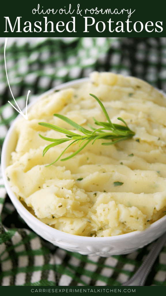 olive oil mashed potatoes in a bowl