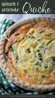 Spinach and Artichoke Quiche | Carrie’s Experimental Kitchen