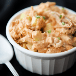 a close up of buffalo chicken salad