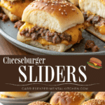 collage photo of cheeseburger sliders