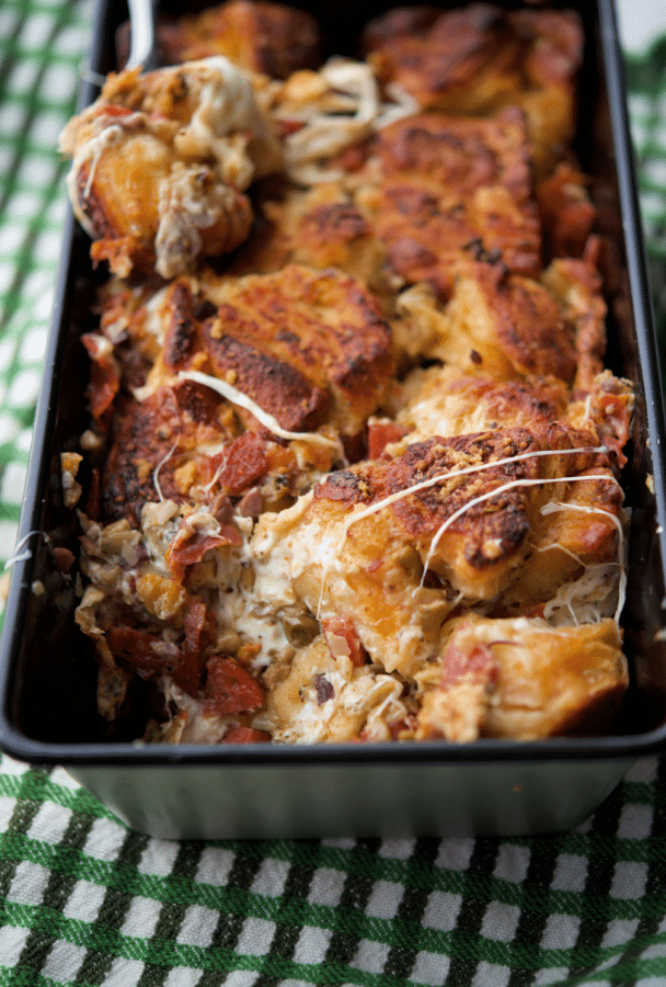 pull apart bread in a pan