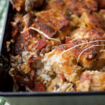 a close up of antipasto pull apart bread