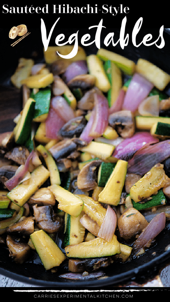 hibachi style vegetables in a nonstick skillet