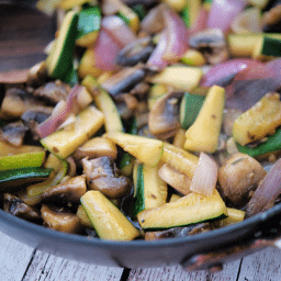 a close up of hibachi vegetables
