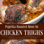 collage photo of paprika roasted chicken thighs