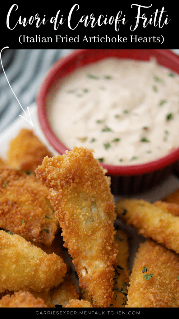 italian fried artichokes on a plate with dip