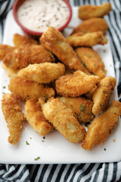 Italian fried artichoke hearts on a plate