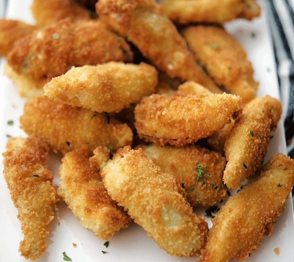 Italian fried artichoke hearts on a plate