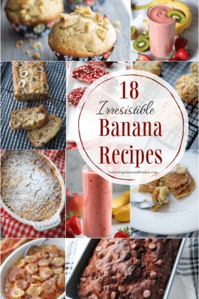 small collage of different banana recipes