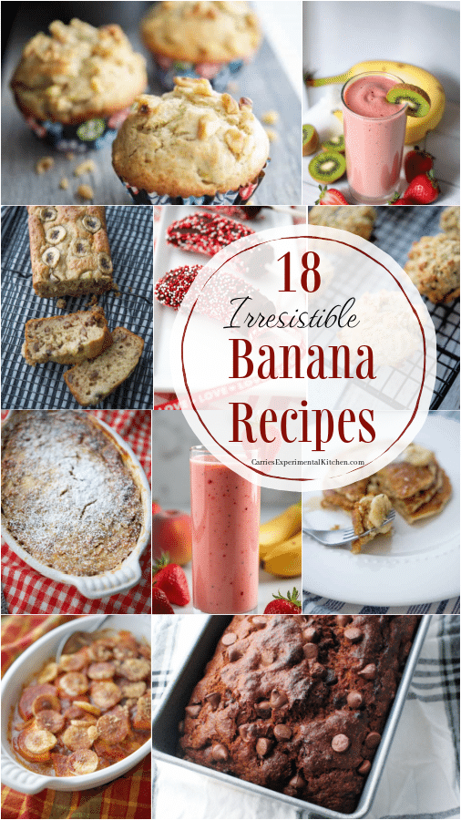 small collage of different banana recipes