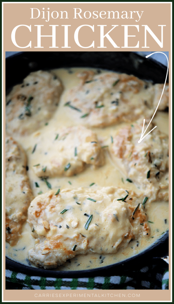 creamy dijon rosemary chicken in a skillet