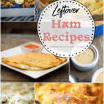 a collage of recipes using ham