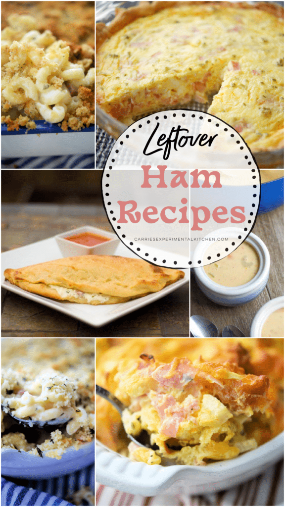 a collage of recipes using ham