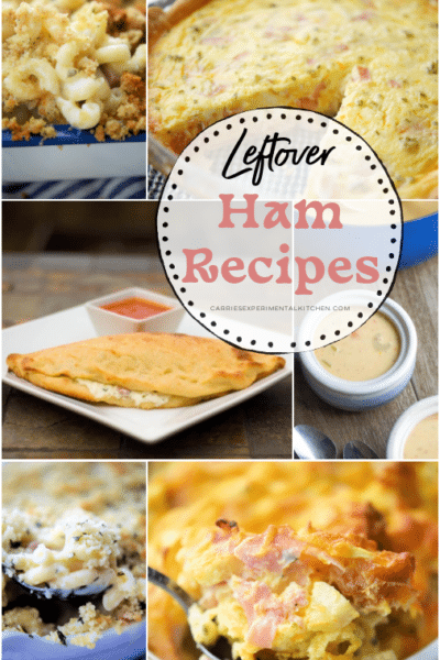 a collage of 6 ham recipes