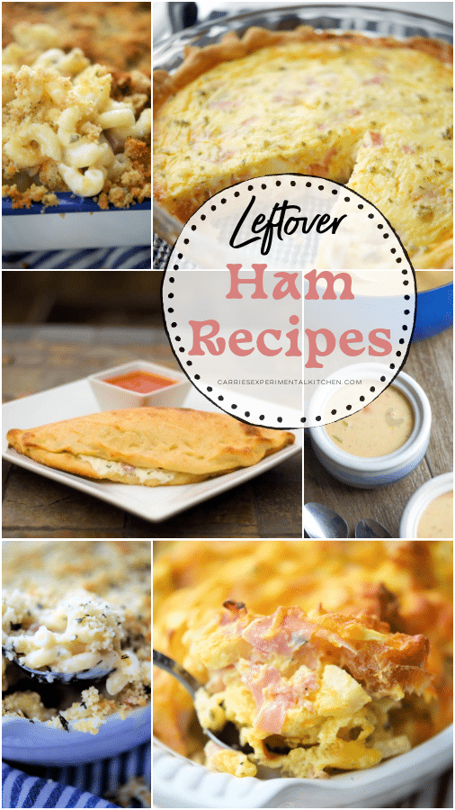 a collage of 6 ham recipes