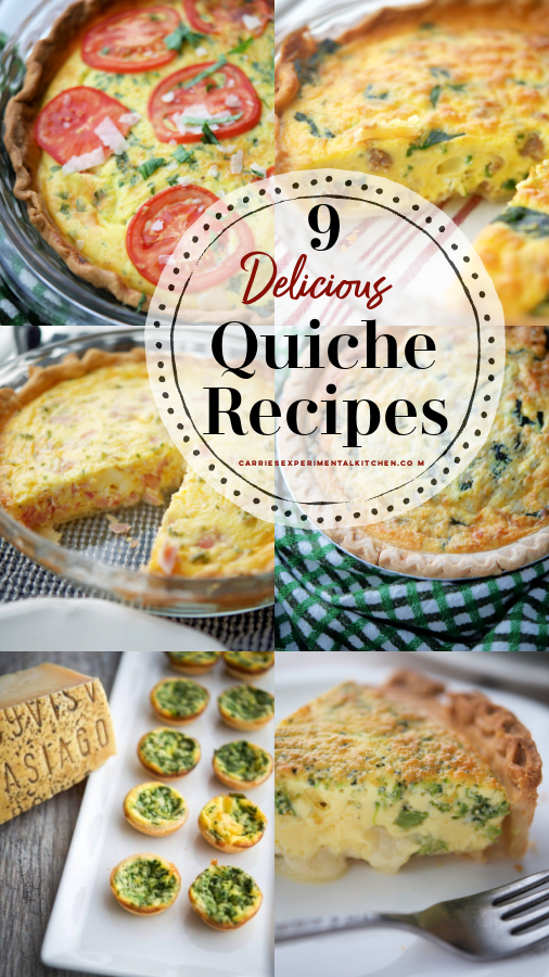 a collage of different quiche recipes