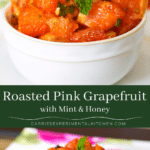 collage photo of roasted pink grapefruit