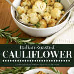 collage photo of italian roasted cauliflower