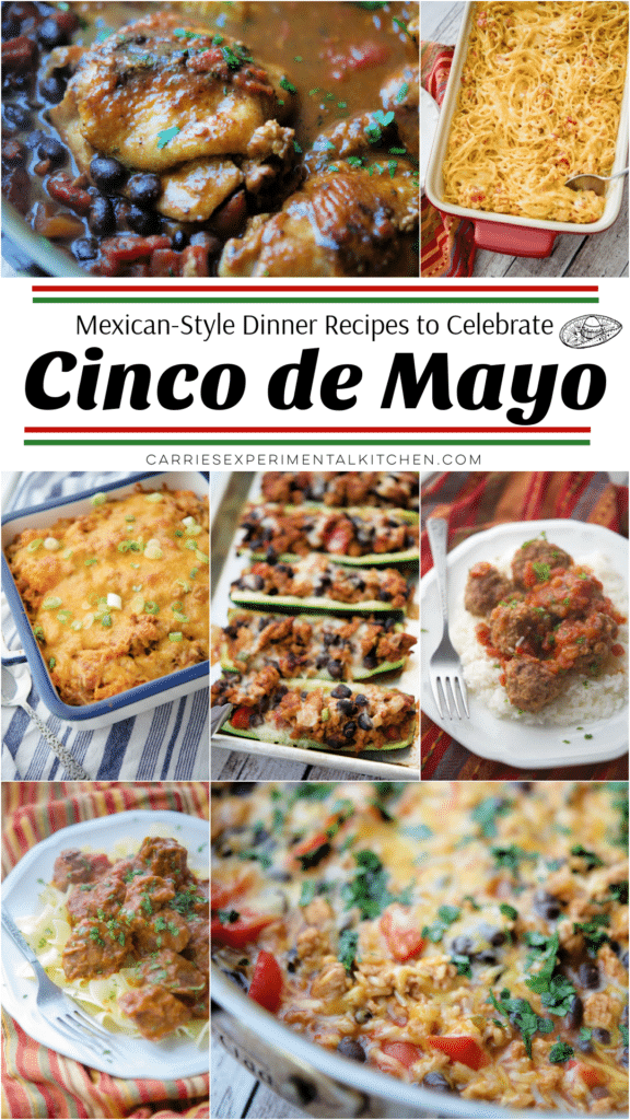 large collage photo of cinco de mayo dinner recipes