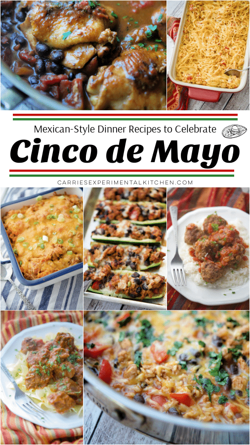 collage photo of mexican inspired meals for cinco de mayo