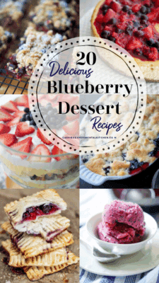 collage photo of blueberry dessert recipes