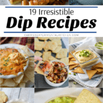 large collage photo of different dip recipes