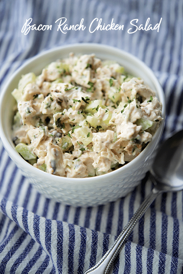 a bowl of chicken salad