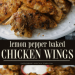 collage photo of lemon pepper chicken wings