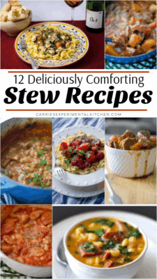 a collage of stew recipes
