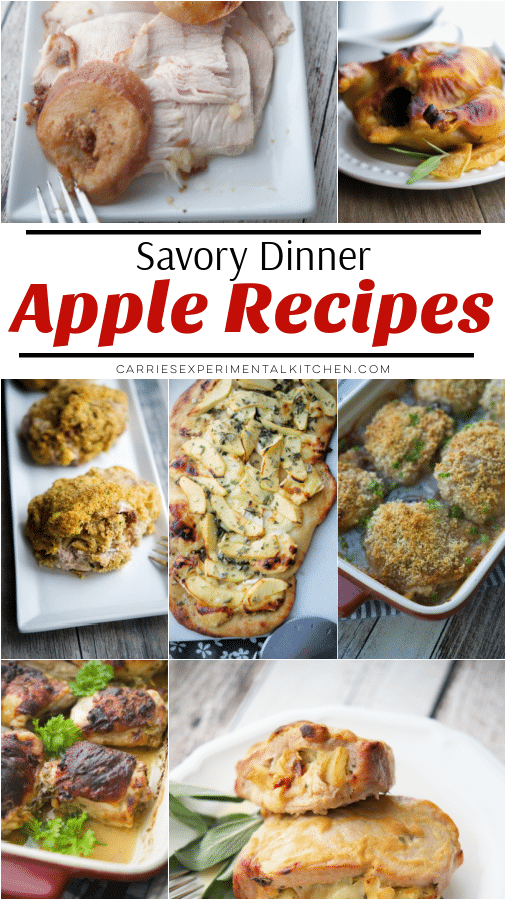 small collage of savory apple dinner recipes