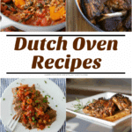 large collage of dutch oven recipes