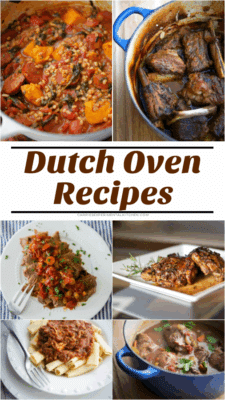 a collage of dutch oven recipes