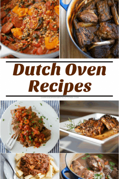 a collage of dutch oven recipes