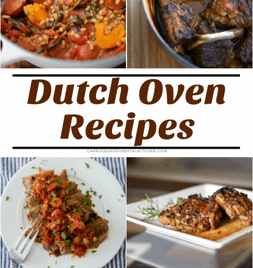a collage of dutch oven recipes