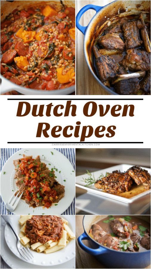 a collage of dutch oven recipes
